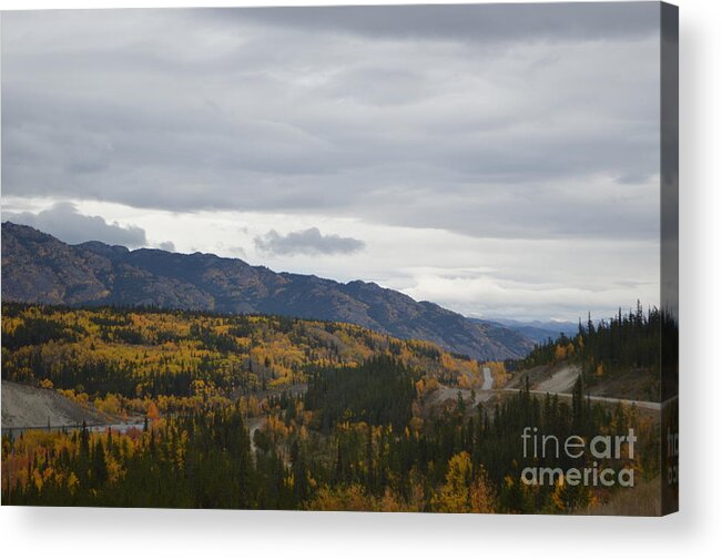 Alaska Acrylic Print featuring the photograph Alaska Highway at Lewes River Bridge by Brian Boyle