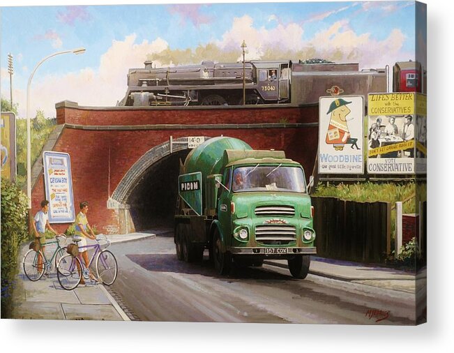 Lorry Acrylic Print featuring the painting Albion mixer. by Mike Jeffries