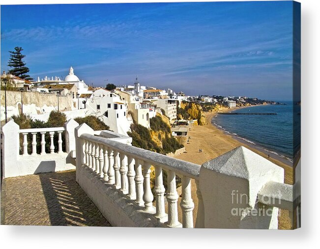Europe Acrylic Print featuring the photograph Albufeira village by the sea by Heiko Koehrer-Wagner