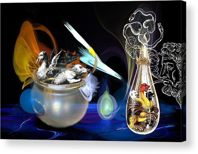 Alchemy Acrylic Print featuring the digital art Alchemist's Workbench by Lisa Yount