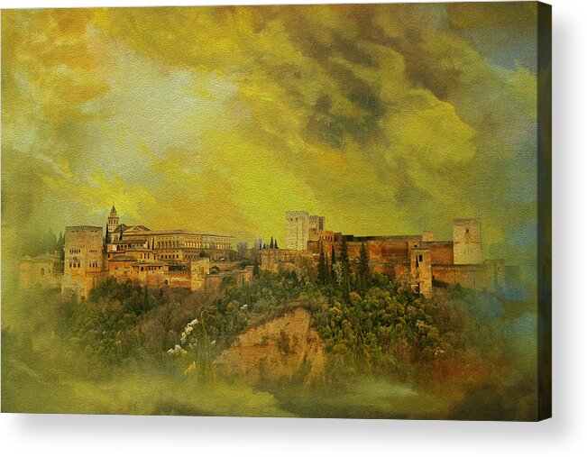 Spainalhambra Acrylic Print featuring the painting Alhambra Granada by Catf