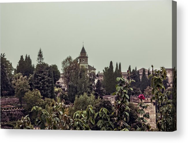 Alhambra Acrylic Print featuring the photograph Alhambra In The Rain - Spain by Madeline Ellis