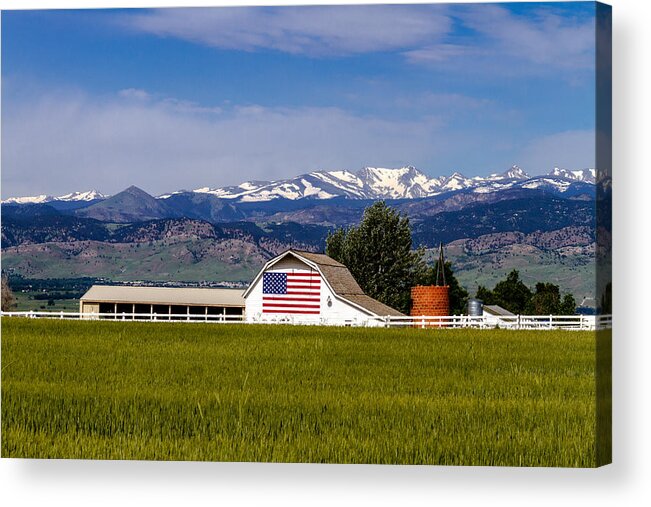 American Flag Acrylic Print featuring the photograph All American Farm by Teri Virbickis