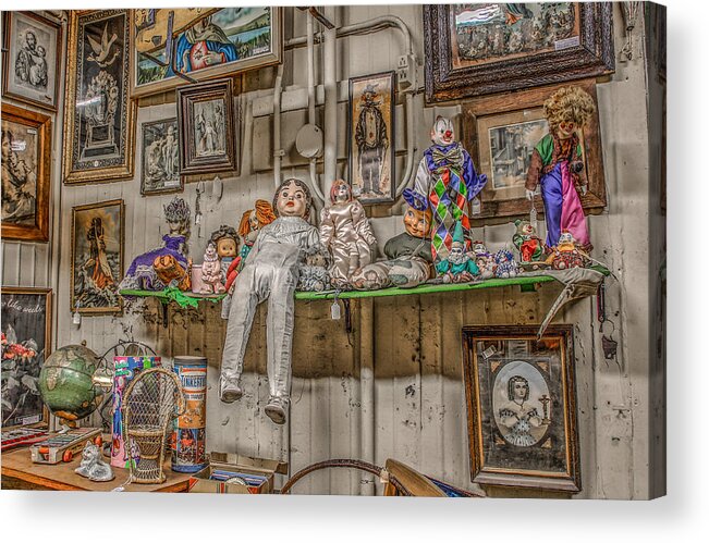 Antique Dolls Acrylic Print featuring the photograph All By My Shelf by Ray Congrove