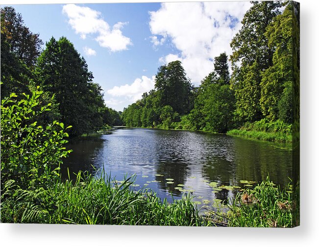 Calke Park Acrylic Print featuring the photograph Along Mere Pond - Calke Park by Rod Johnson