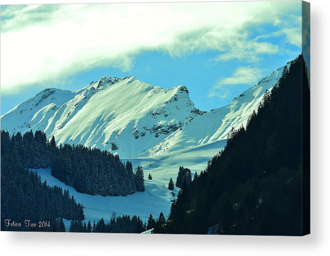 Alps Acrylic Print featuring the photograph Alps green profile by Felicia Tica