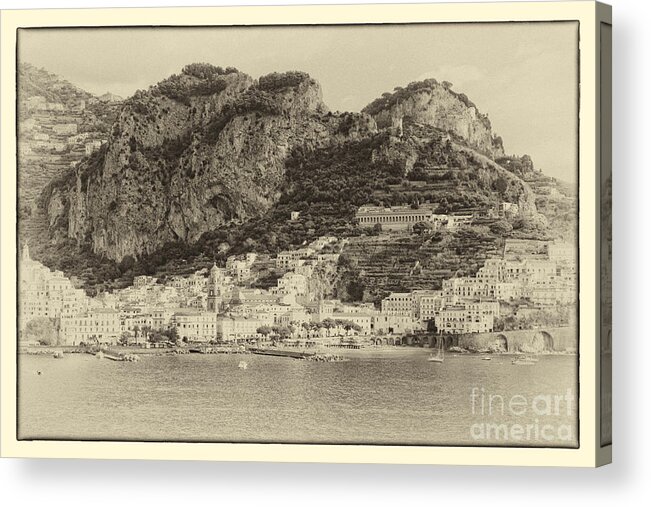 Vintage Amalfi Photo Acrylic Print featuring the photograph Amalfi Coast Vintage by Kate McKenna