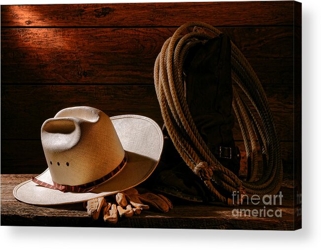 Rodeo Acrylic Print featuring the photograph Amarillo by Morning by Olivier Le Queinec