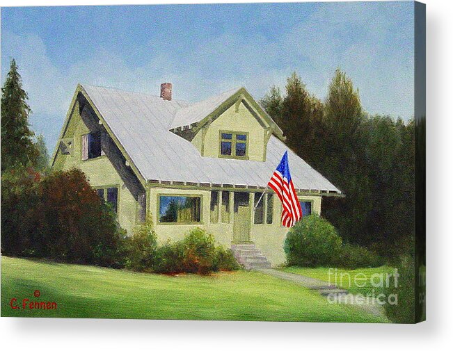 American Flag Acrylic Print featuring the painting American Beauty by Charles Fennen