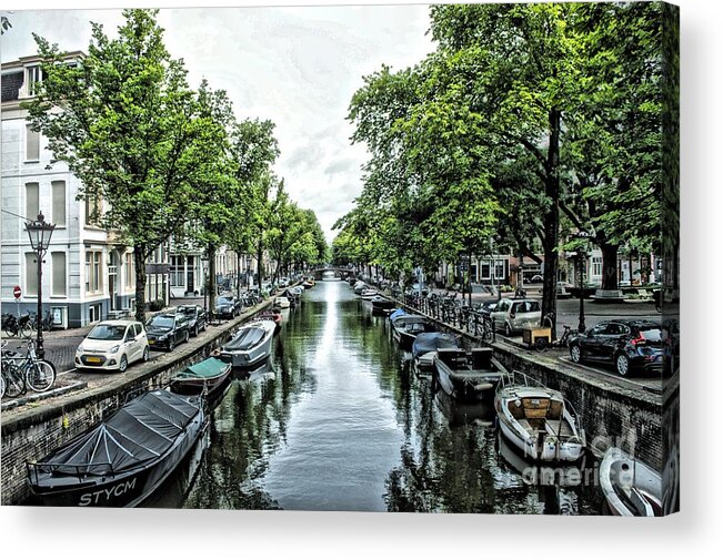  Acrylic Print featuring the digital art Amsterdam Canal by Allen Hall