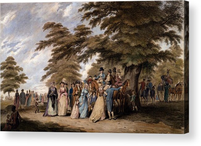 Airing Acrylic Print featuring the drawing An Airing In Hyde Park, 1796 by Edward Days