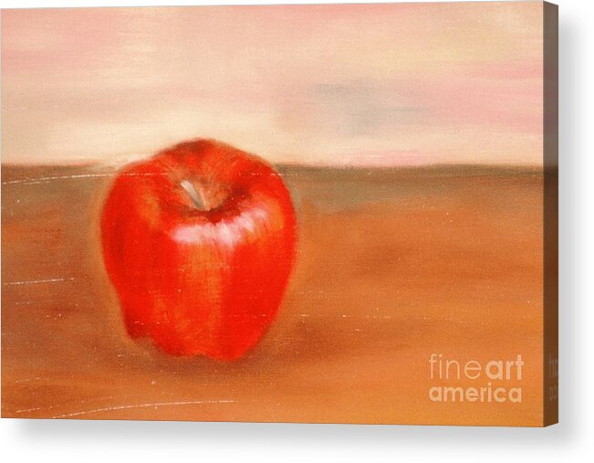 Apple Acrylic Print featuring the painting An Apple a Day by Karen E. Francis by Karen Francis