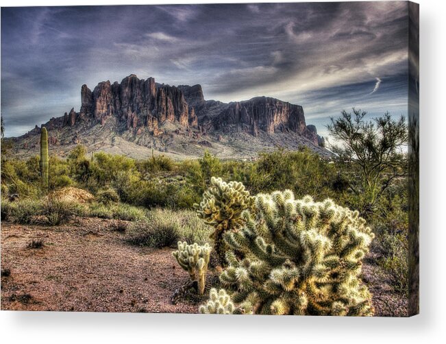 Superstition Mountains Acrylic Print featuring the photograph An Evening at the Superstitions by Saija Lehtonen