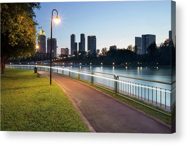 Tranquility Acrylic Print featuring the photograph An Evening Walk by Thant Zaw Wai