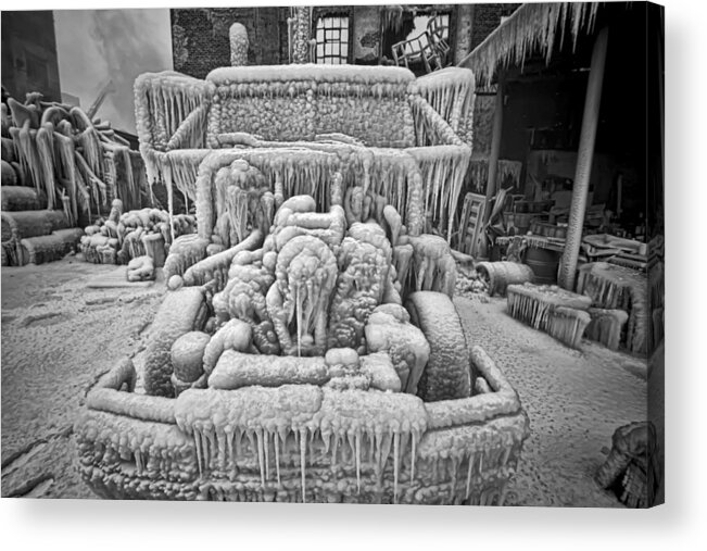Ice Acrylic Print featuring the photograph An iced up truck cab by Sven Brogren