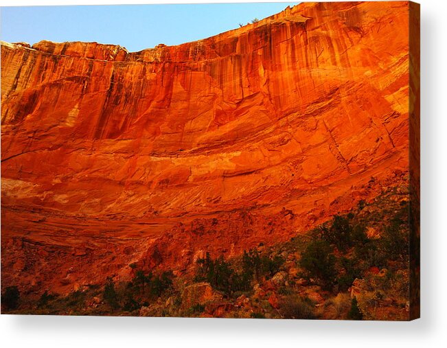 Rocks Acrylic Print featuring the photograph An Orange Wall by Jeff Swan