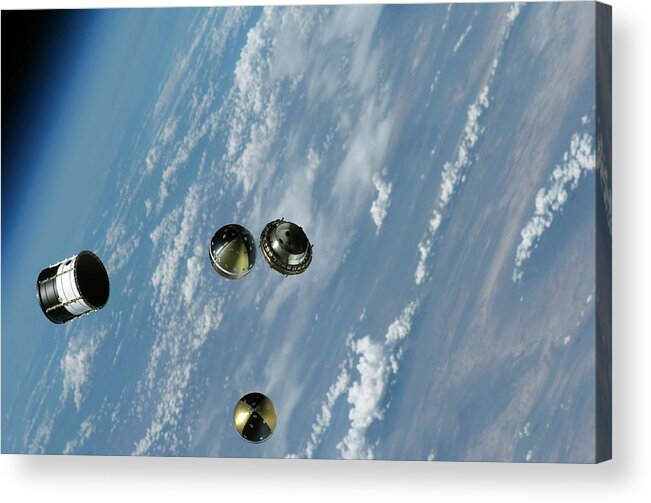 Earth Acrylic Print featuring the photograph Ande-2 Satellite Release by Nasa/science Photo Library