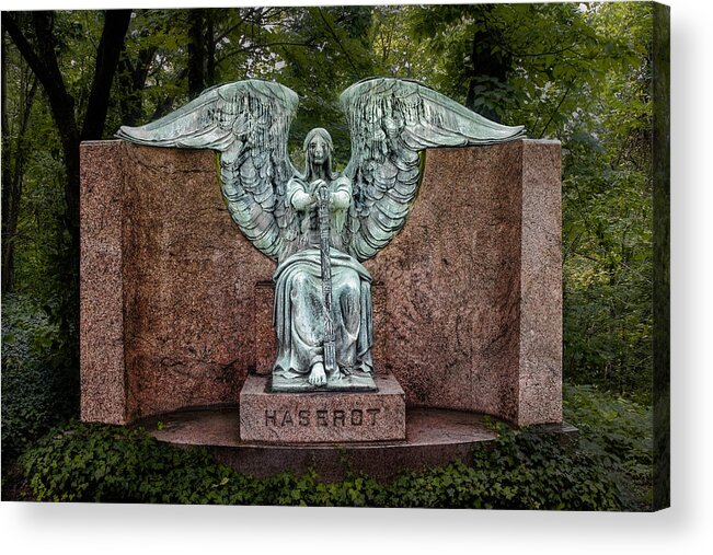 Cemetery Acrylic Print featuring the photograph Angel of Death Lake View Cemetery by Tom Mc Nemar