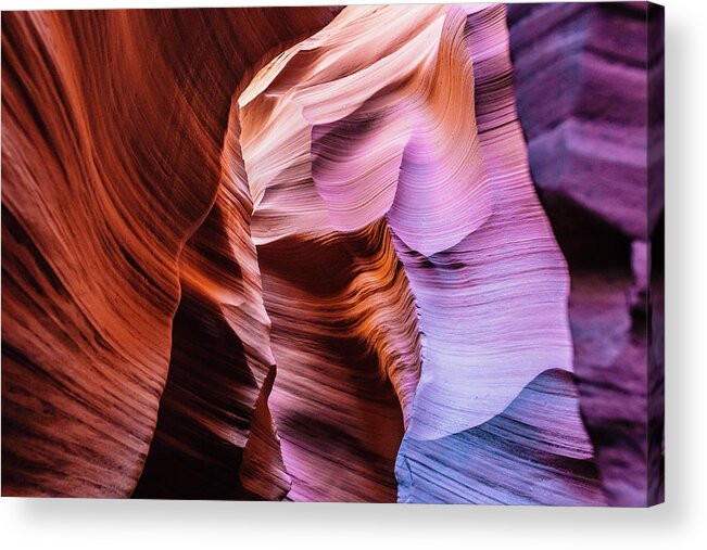 Curve Acrylic Print featuring the photograph Antelope Canyon Spiral Rock Arches by Deimagine