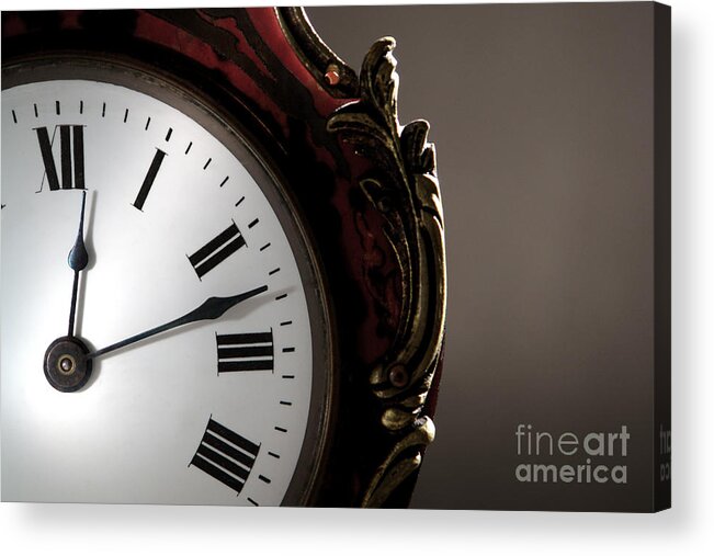 Clock Acrylic Print featuring the photograph Antique Clock Face by Olivier Le Queinec