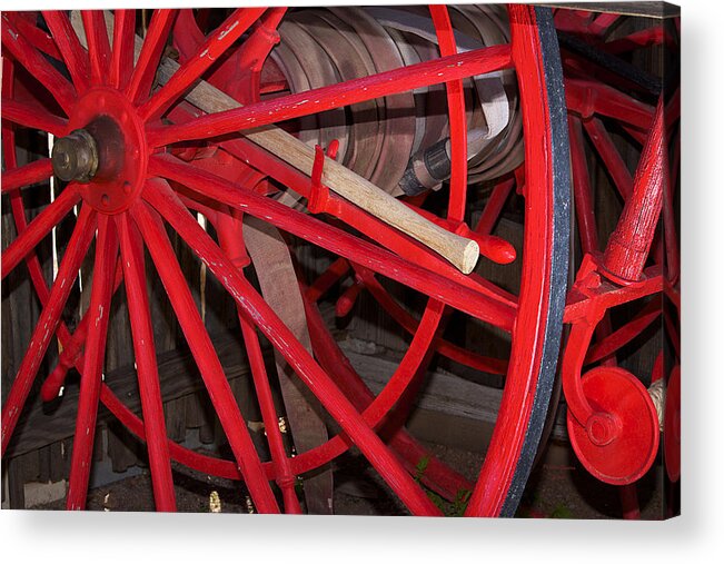 Wagon Acrylic Print featuring the photograph Antique Fire Wagon by Phyllis Denton