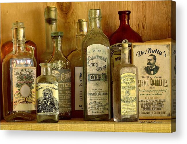 Antique Glass Bottles Acrylic Print featuring the photograph Antique General Store Display 2 by Kae Cheatham