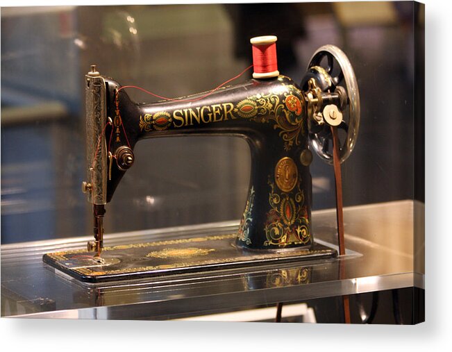 Singer Acrylic Print featuring the photograph Antique Sewing Machine by Vadim Levin