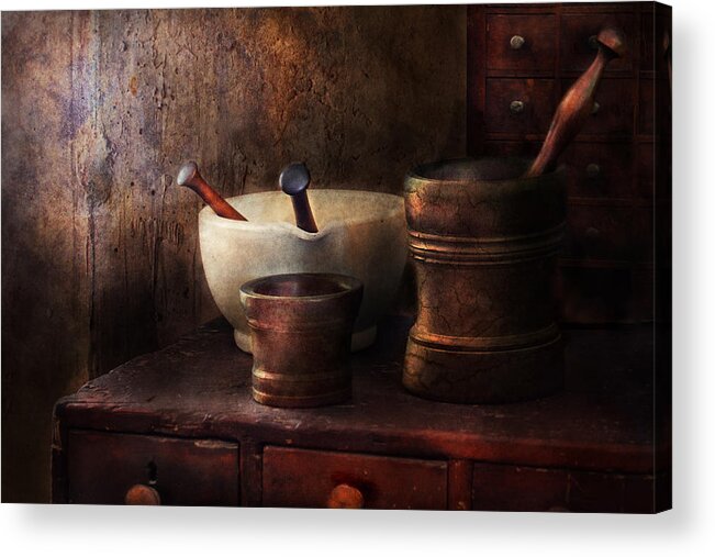 Pharmacy Acrylic Print featuring the photograph Apothecary - Pick a Pestle by Mike Savad