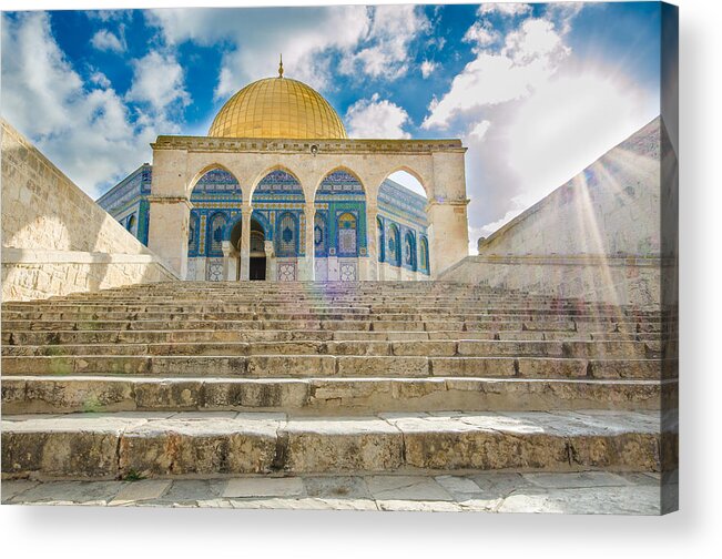 Dome Of The Rock Acrylic Print featuring the photograph Arches at Dome of the Rock by David Morefield