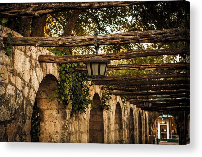 Alamo Acrylic Print featuring the photograph Arches at the Alamo by Melinda Ledsome