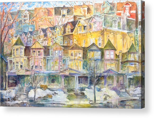 Artist Acrylic Print featuring the painting Architecture Improv by Rich Houck