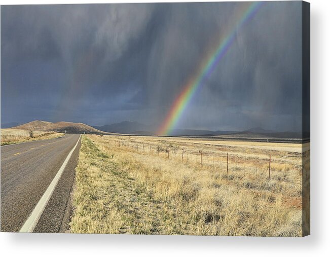 Rodeo Acrylic Print featuring the photograph Arizona Highway Rainbow by Gregory Scott