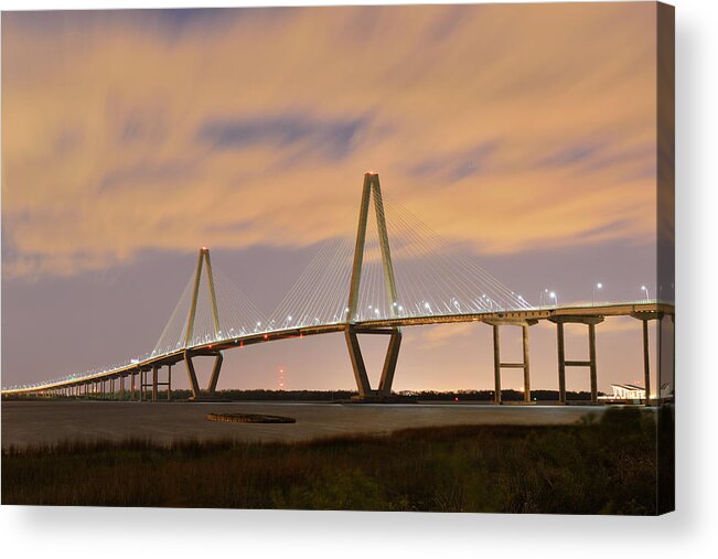 Southern Usa Acrylic Print featuring the photograph Arthur Ravenel Jr Bridge In Charleston by Aimintang