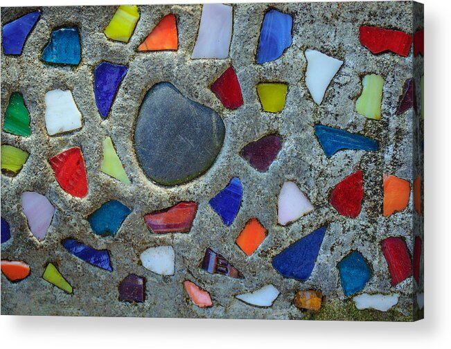 Glass Acrylic Print featuring the photograph Artsy Glass Chip Sidewalk by Tikvah's Hope