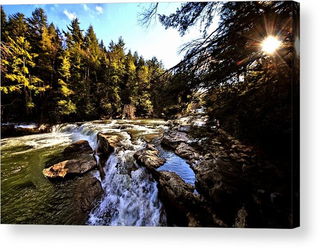 Waterfalls Acrylic Print featuring the photograph As Lawrence Welk used to say-AH Waterfall Waterfall by Robert McCubbin