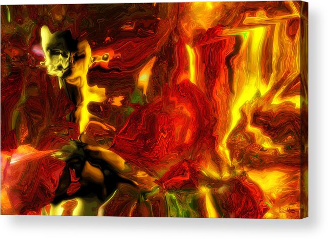Man Acrylic Print featuring the digital art As Yet Unborn by Matthew Lindley