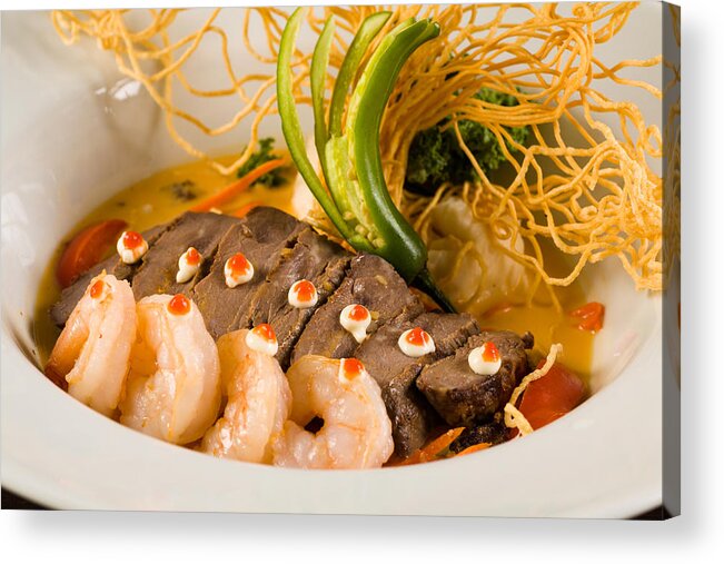 Asian Acrylic Print featuring the photograph Asian Shrimp and Beef by Raul Rodriguez
