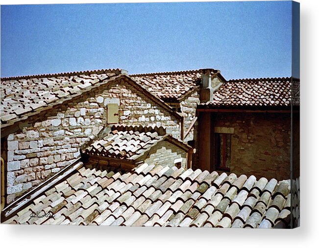 Assissi Acrylic Print featuring the digital art Assissi Roof 1 by John Vincent Palozzi