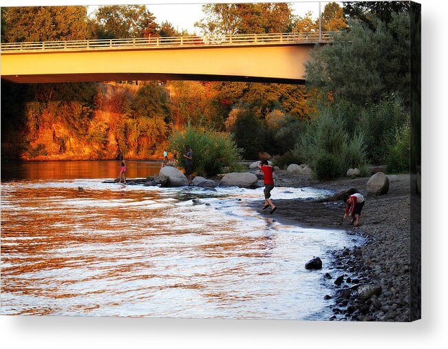 Sunset Acrylic Print featuring the photograph At Rivers Edge by Melanie Lankford Photography