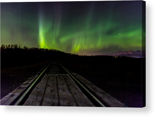 Sam Amato Photography Acrylic Print featuring the photograph Aurora Railroad Tracks by Sam Amato