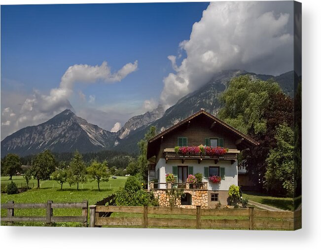 Austria Acrylic Print featuring the photograph Austrian Cottage by Debra and Dave Vanderlaan