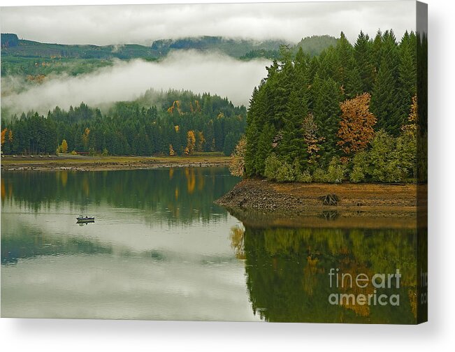 Foster Acrylic Print featuring the photograph Autumn At Foster Lake by Nick Boren