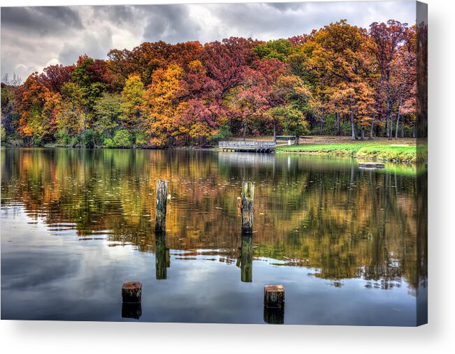 Autumn Acrylic Print featuring the photograph Autumn At The Pond by Scott Wood