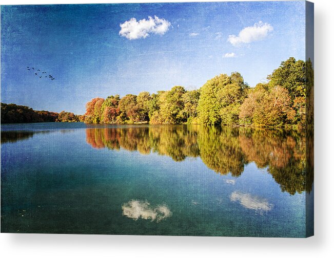Pond Acrylic Print featuring the photograph Autumn At Twin Ponds by Cathy Kovarik