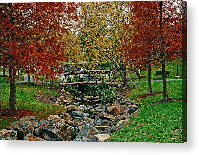 Bridge Acrylic Print featuring the photograph Autumn Bridge by Andy Lawless