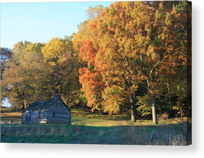 Rustic Acrylic Print featuring the photograph Autumn Cabin by Michael Porchik