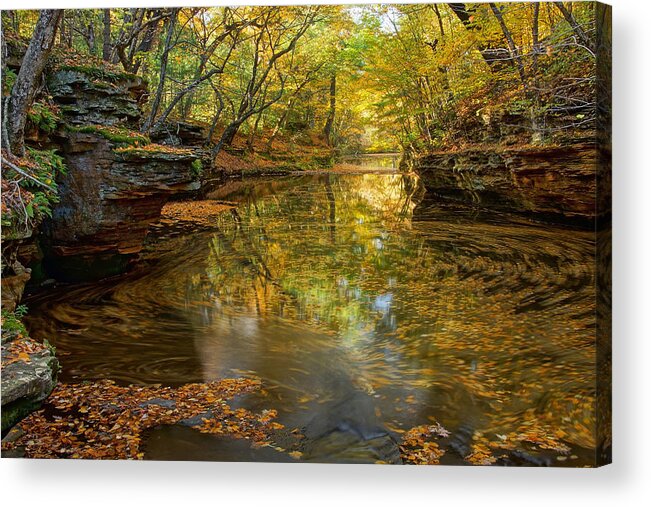Skillet Creek Acrylic Print featuring the photograph Autumn Colors at Skillet Creek by Leda Robertson