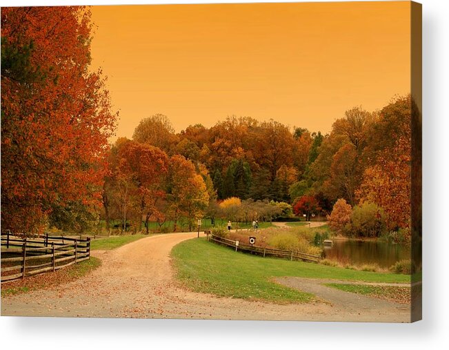 Autumn Acrylic Print featuring the photograph Autumn In The Park - Holmdel Park by Angie Tirado