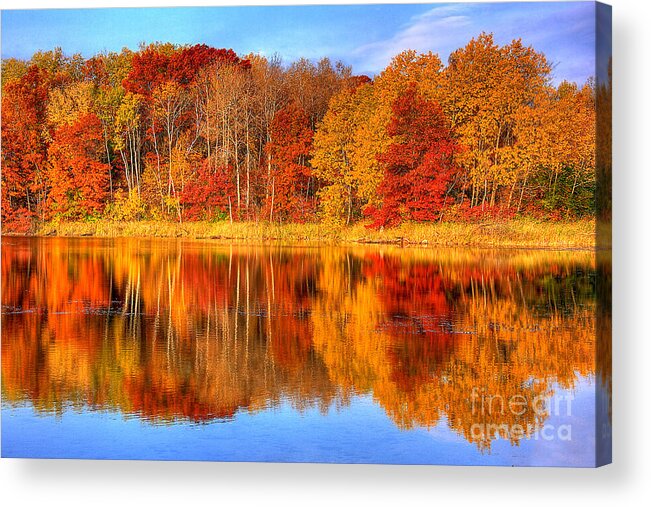 Eagan Acrylic Print featuring the photograph Autumn Reflections Minnesota Autumn by Wayne Moran