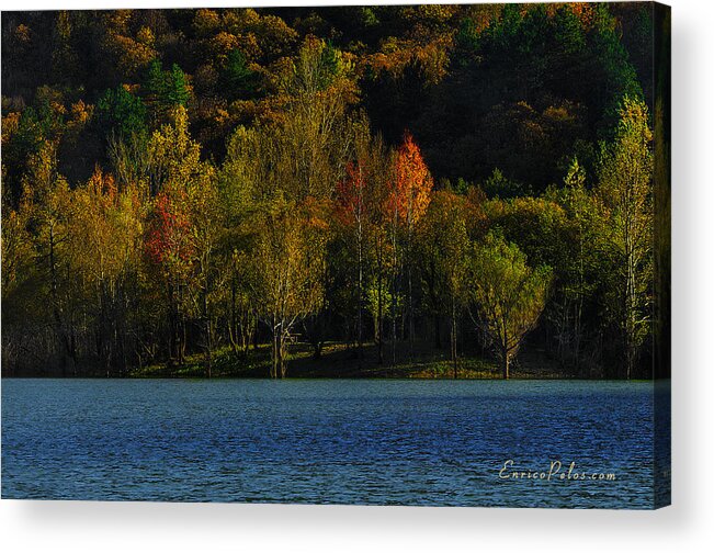 Autunno Acrylic Print featuring the photograph AUTUNNO Alba sul lago - AUTUMN Lake dawn 9897 by Enrico Pelos